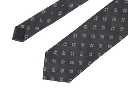 COMME des GARCONS HOMME Gray Small Pattern Silk Tie