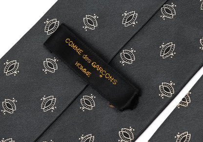 COMME des GARCONS HOMME Gray Small Pattern Silk Tie