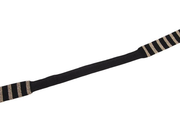 CDG Homme Cotton Border Knit Tie Black Beige