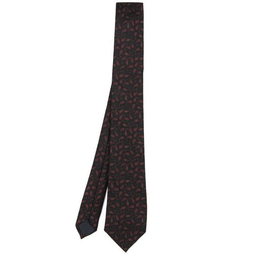 COMME des GARCONS HOMME Red Black Paisley Silk Tie