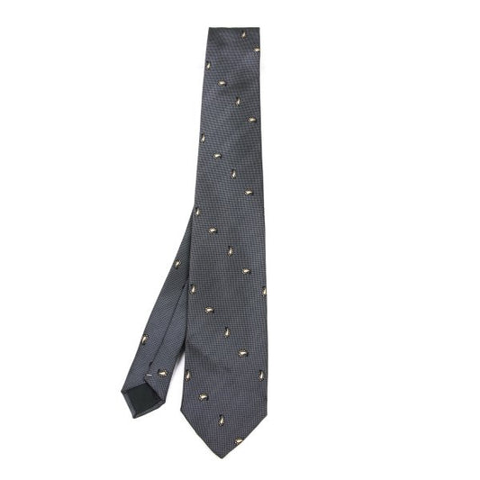 CDG Homme Silk Magatama Pattern Tie Gray