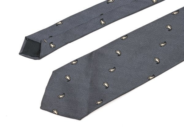 CDG Homme Silk Magatama Pattern Tie Gray