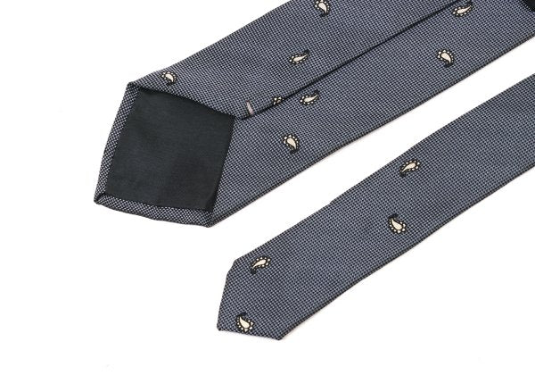 CDG Homme Silk Magatama Pattern Tie Gray