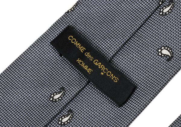 CDG Homme Silk Magatama Pattern Tie Gray