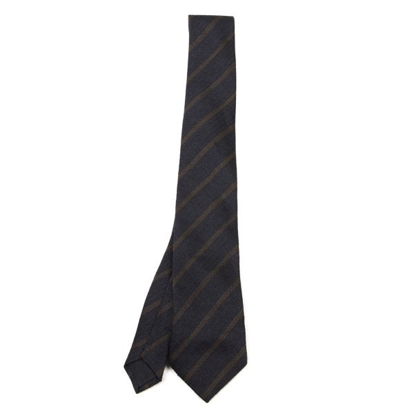 COMME des GARCONS HOMME Navy Wool Blend Regimental Tie