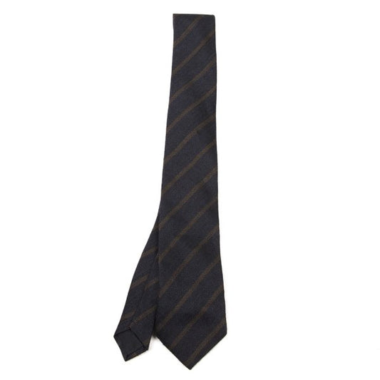 COMME des GARCONS HOMME Navy Wool Blend Regimental Tie
