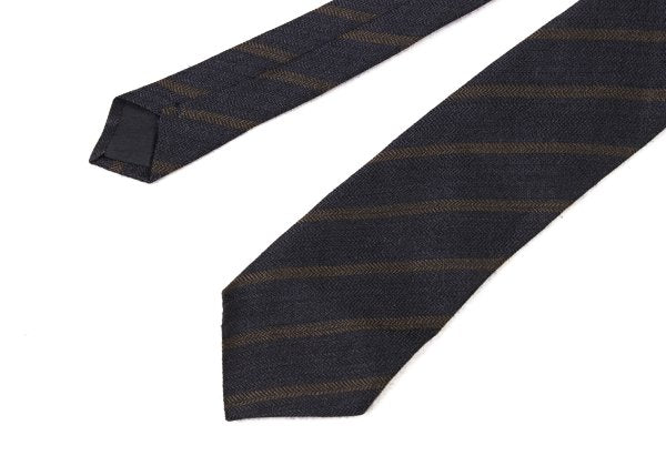 COMME des GARCONS HOMME Navy Wool Blend Regimental Tie