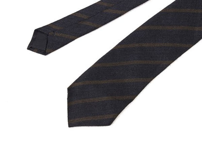 COMME des GARCONS HOMME Navy Wool Blend Regimental Tie