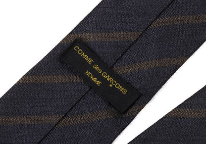 COMME des GARCONS HOMME Navy Wool Blend Regimental Tie