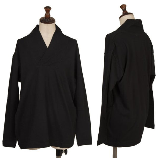 Plantation Shadow Stripe Cowl Neck Long Shirt Black Size M
