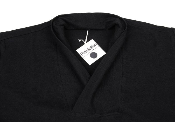 Plantation Shadow Stripe Cowl Neck Long Shirt Black Size M