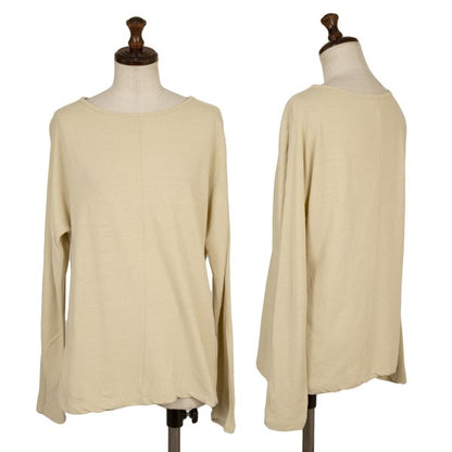 Plantation Cotton Linen Center Seam Long Shirt Beige Size M