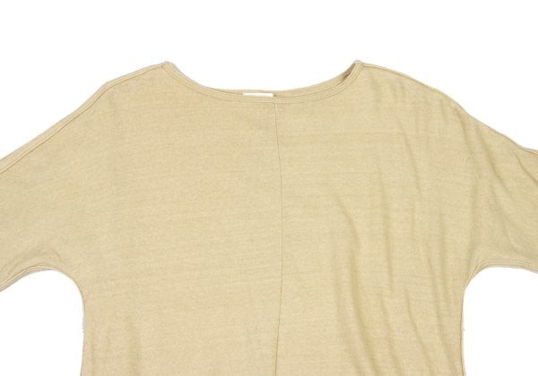 Plantation Cotton Linen Center Seam Long Shirt Beige Size M