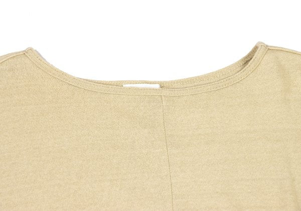 Plantation Cotton Linen Center Seam Long Shirt Beige Size M