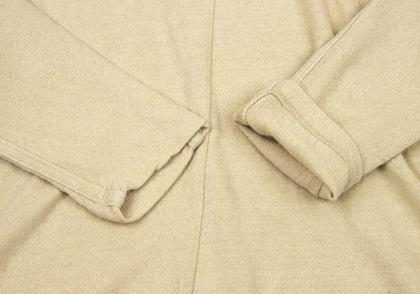 Plantation Cotton Linen Center Seam Long Shirt Beige Size M