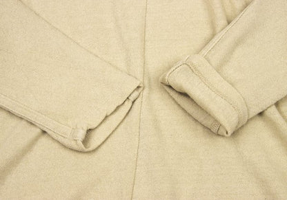 Plantation Cotton Linen Center Seam Long Shirt Beige Size M