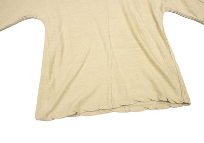 Plantation Cotton Linen Center Seam Long Shirt Beige Size M