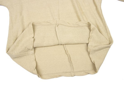 Plantation Cotton Linen Center Seam Long Shirt Beige Size M