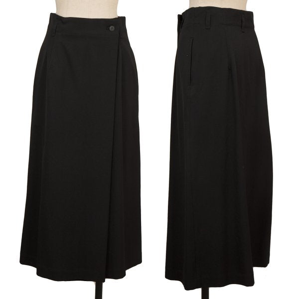 Plantation Wool Gabardine Half Wrap Skirt Black Size M