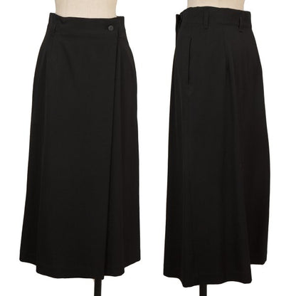 Plantation Wool Gabardine Half Wrap Skirt Black Size M