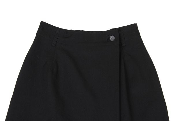 Plantation Wool Gabardine Half Wrap Skirt Black Size M