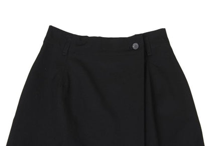 Plantation Wool Gabardine Half Wrap Skirt Black Size M