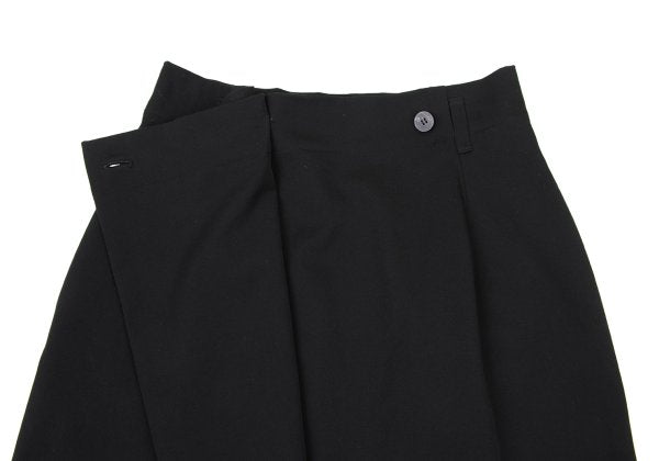 Plantation Wool Gabardine Half Wrap Skirt Black Size M
