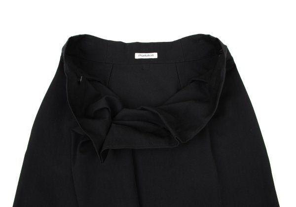 Plantation Wool Gabardine Half Wrap Skirt Black Size M