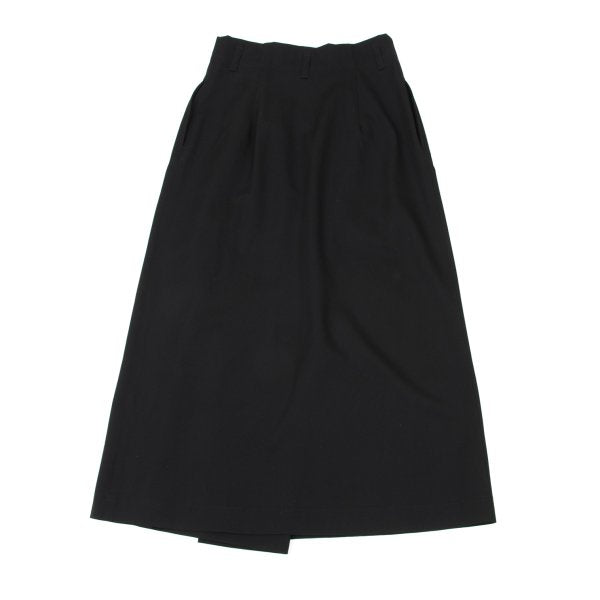 Plantation Wool Gabardine Half Wrap Skirt Black Size M