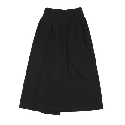 Plantation Wool Gabardine Half Wrap Skirt Black Size M