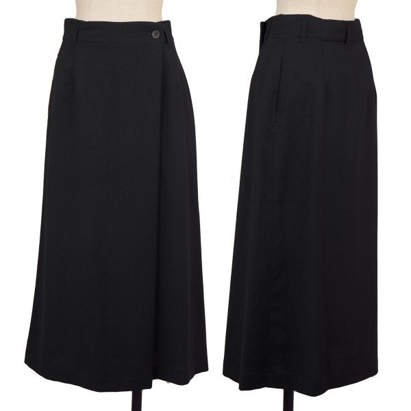 Plantation Wool Half Wrap Design Skirt Navy Size M
