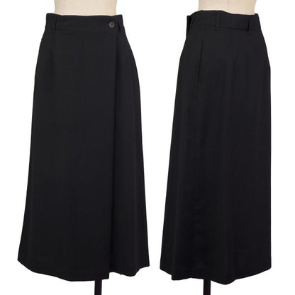 Plantation Wool Half Wrap Design Skirt Navy Size M