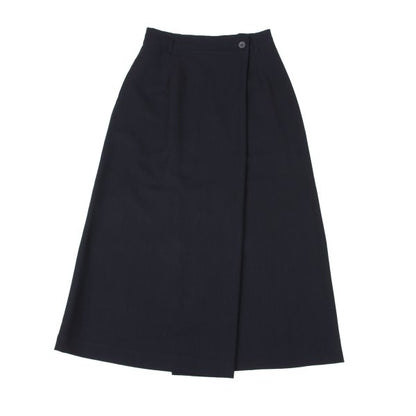 Plantation Wool Half Wrap Design Skirt Navy Size M