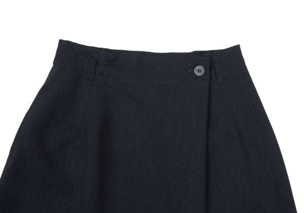 Plantation Wool Half Wrap Design Skirt Navy Size M