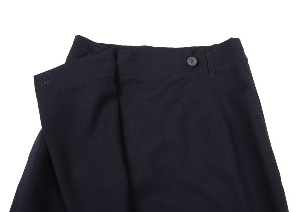 Plantation Wool Half Wrap Design Skirt Navy Size M