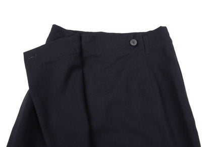 Plantation Wool Half Wrap Design Skirt Navy Size M