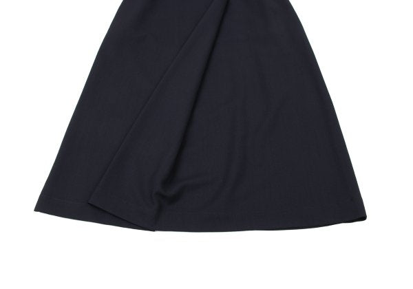 Plantation Wool Half Wrap Design Skirt Navy Size M