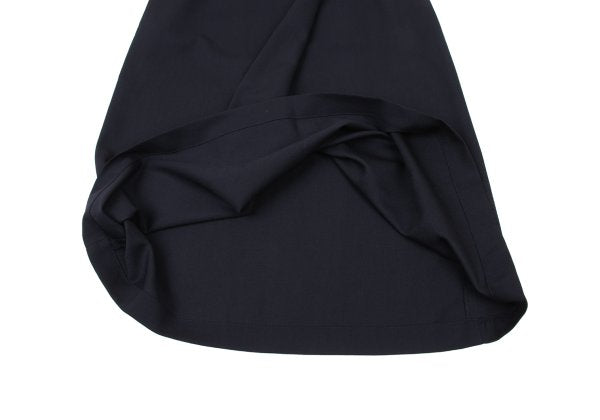 Plantation Wool Half Wrap Design Skirt Navy Size M
