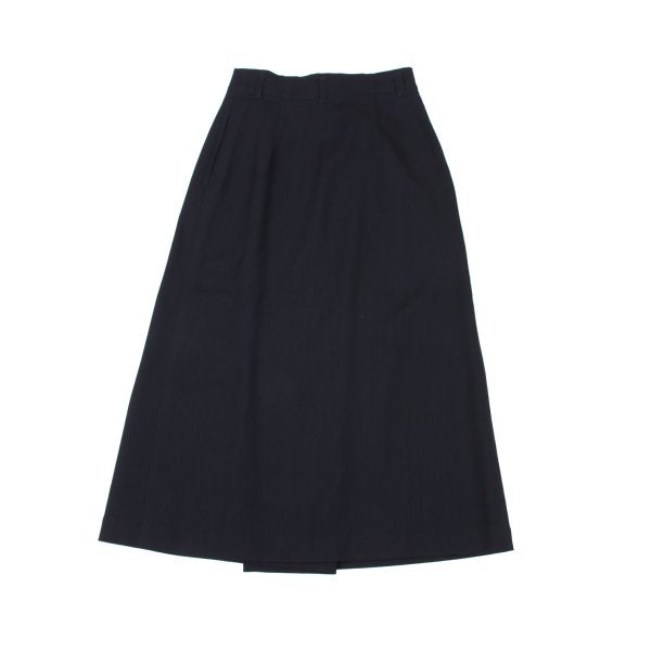 Plantation Wool Half Wrap Design Skirt Navy Size M