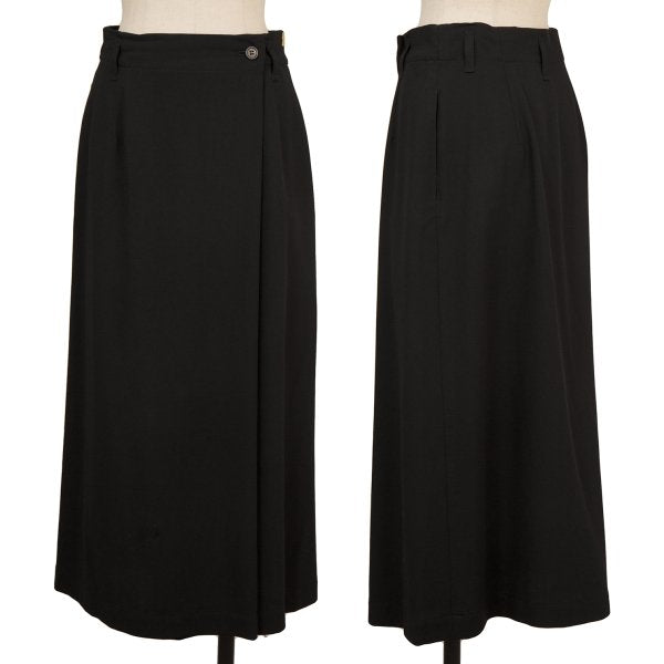 Plantation Wool Blend Half Wrap Design Skirt Black Size M