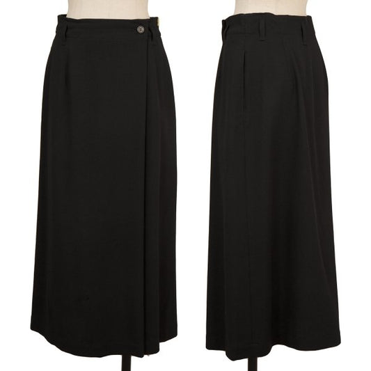Plantation Wool Blend Half Wrap Design Skirt Black Size M