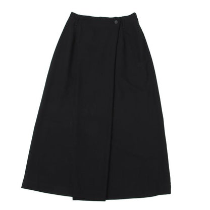 Plantation Wool Blend Half Wrap Design Skirt Black Size M