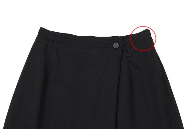 Plantation Wool Blend Half Wrap Design Skirt Black Size M