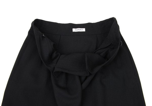 Plantation Wool Blend Half Wrap Design Skirt Black Size M