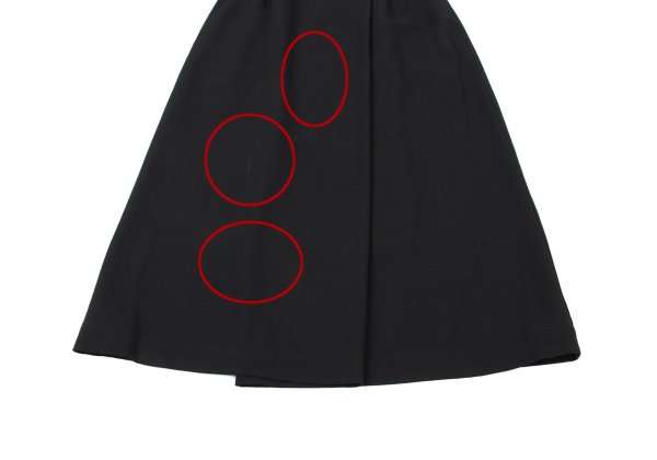 Plantation Wool Blend Half Wrap Design Skirt Black Size M