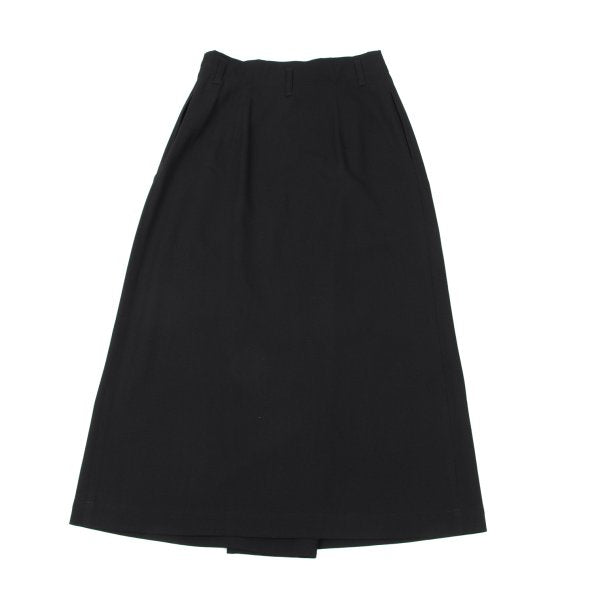 Plantation Wool Blend Half Wrap Design Skirt Black Size M