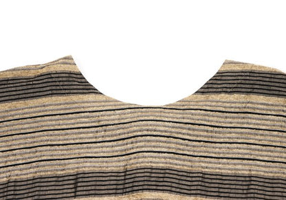 ISSEY MIYAKE HaaT Pile Stripe Jacquard Blouse Beige Size 2