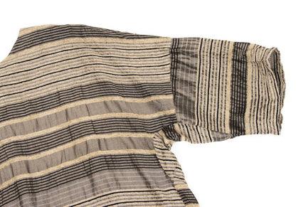 ISSEY MIYAKE HaaT Pile Stripe Jacquard Blouse Beige Size 2