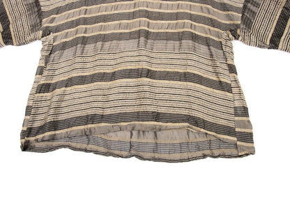 ISSEY MIYAKE HaaT Pile Stripe Jacquard Blouse Beige Size 2