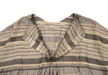 ISSEY MIYAKE HaaT Pile Stripe Jacquard Blouse Beige Size 2